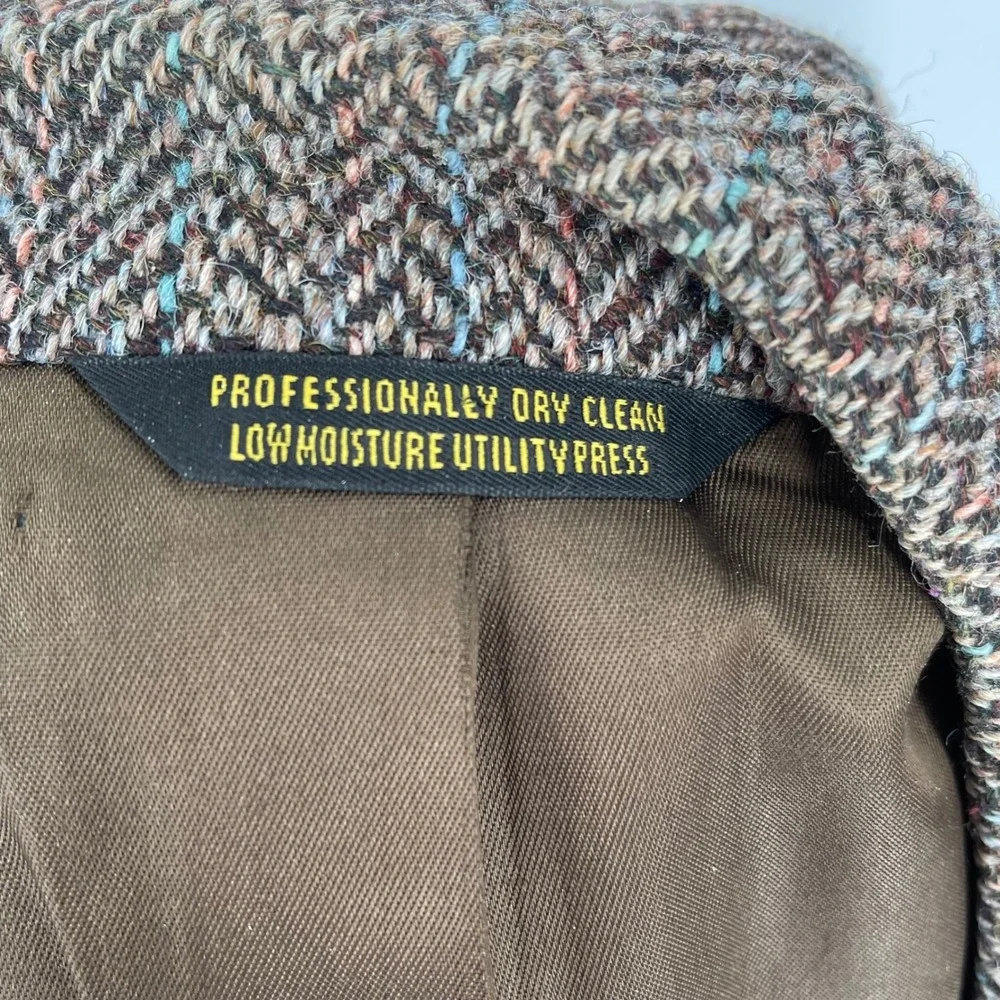 Harris Tweed Herringbone Blazer Brown‎ Scottish Wool Sport Coat Men's 42 Reg